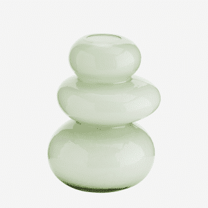 Vase galet en verre vert pistache